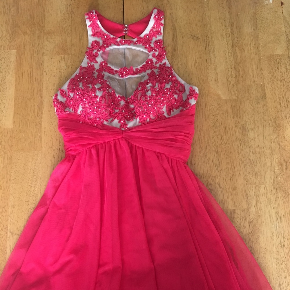 Red high neck formal dress size 3